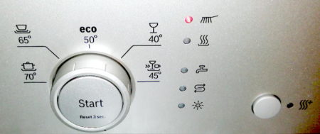 diferencias en los botones del lavavajillas
